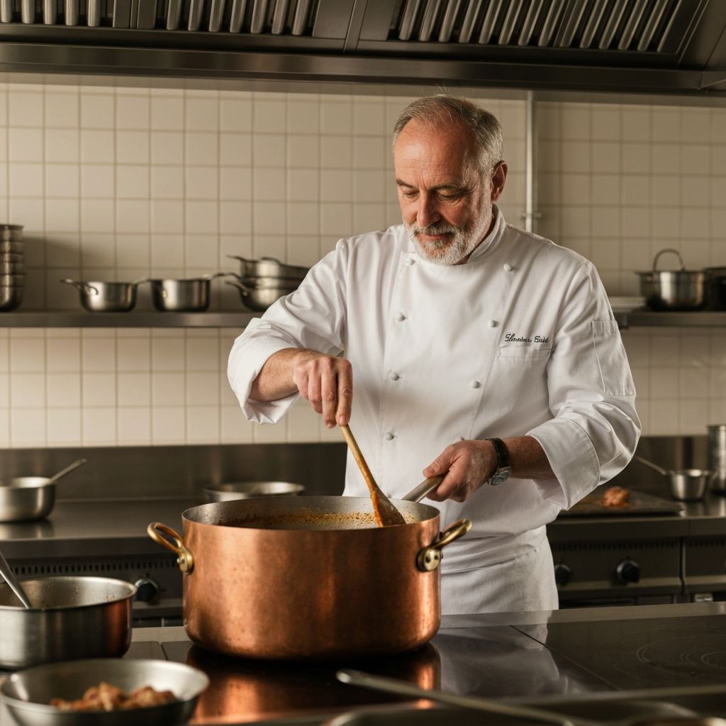 Paul Bocuse using Mauviel cookware