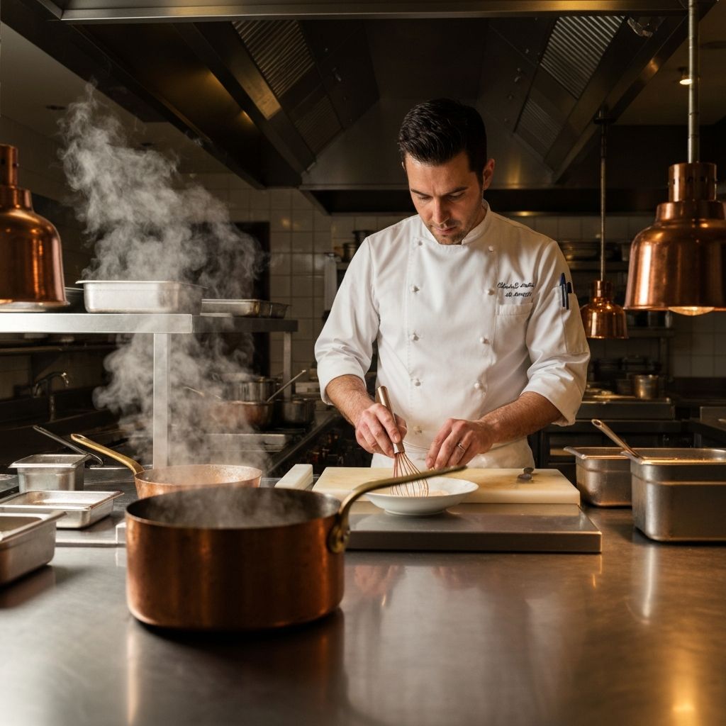 Thomas Keller using Mauviel cookware
